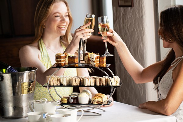 afternoon tea with champagne
