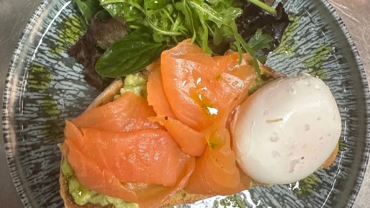 Smoked salmon, avocado